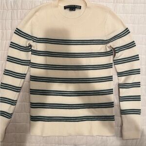 Veronica Beard Sweater in Cream with Green Stripes